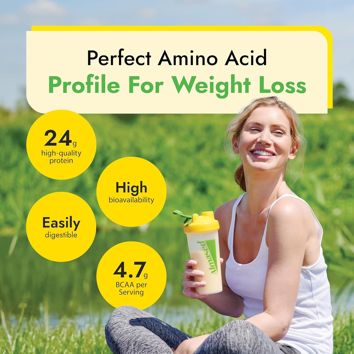 Almased Vanilla Meal Replacement Shake - Low-Glycemic High Plant Base Protein Powder- Nutritional Weight Health Support Supplement - Vanilla Flavor - 17.6 oz (1.1 Pound (1 Pack))